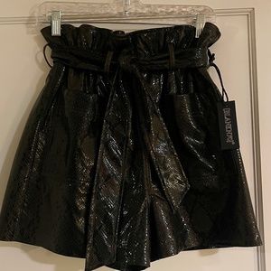 Black Pleather Shorts